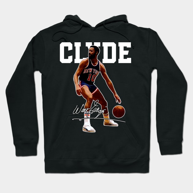 Walt Frazier The Clyde Basketball Legend Signature Vintage Retro 80s 90s Bootleg Rap Style Hoodie by CarDE